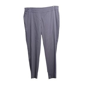 Draper's & Damon's Womens 2X Grey Micro Ribbed Pull On Tapered Leg Pants